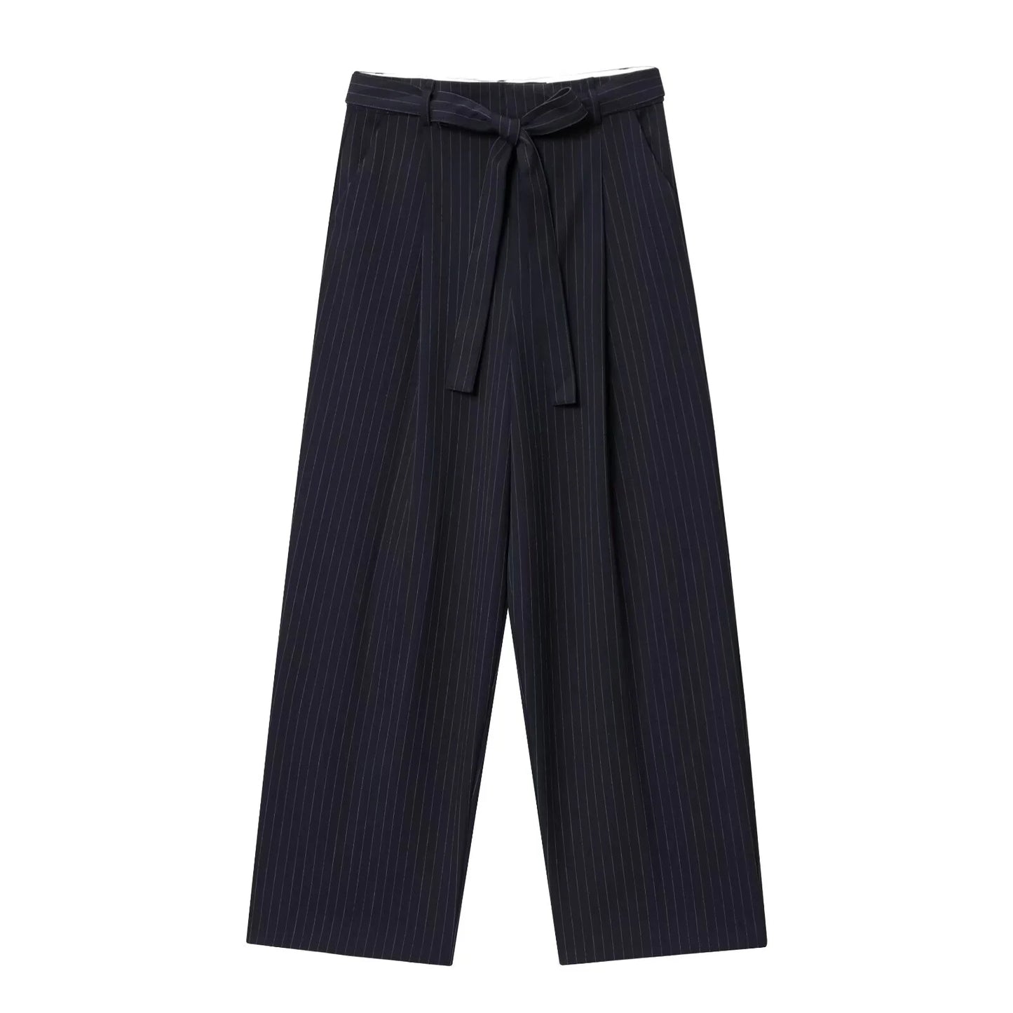 ZERAINS Autumn women's sleeveless V-neck short vest loose fit with waistband pleated high waisted pants set