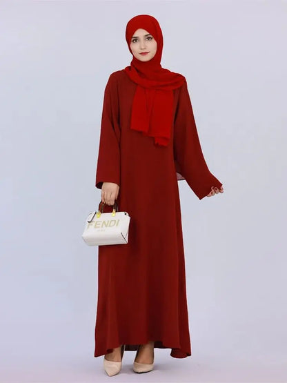Ramadan Eid Solid Linen Dubai Abaya Turkey Islam Muslim Modest Dress Kaftan Prayer Clothes For Women Kebaya Robe Femme Musulmane.