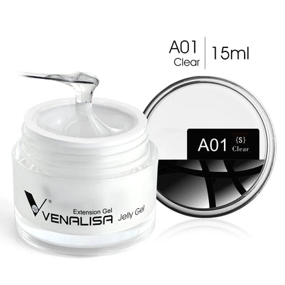 Venalisa Camouflage Nail Gel 15ml Soak Off UV LED Nail Polish Builder Construction Extend Semi Transparent  Jelly Poly Nail Gel.