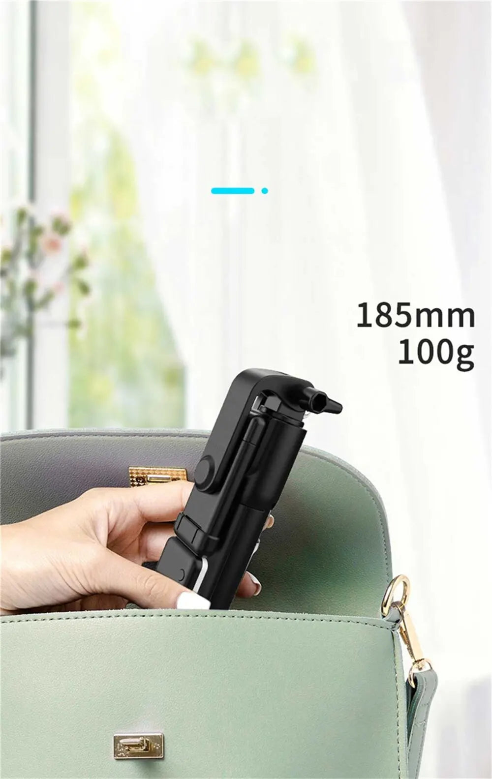 Portable Bluetooth Selfie Stick Tripod Holder with Remote Shutter Fill Light Extendable Wireless Remote Retractable Phone Stand.