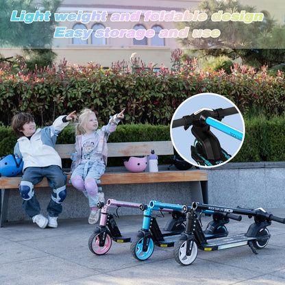 RCB R12 Electric Scooter for Kids Age 6-12, Colorful Lights, 6.5" Foldable E Scooter, LED Display, Lightweight Electric Scooter.