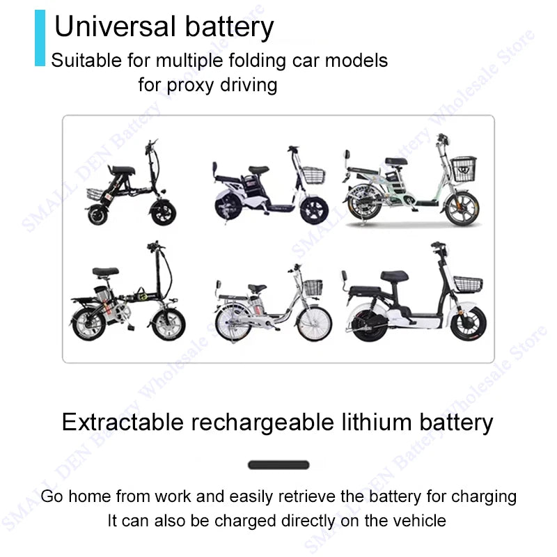 Silver Fish 36V/48V/52V/60V 10Ah 12Ah 15Ah 20A Lithium battery pack For 250W-1800W Folding E-two wheeler Handheld+3A XLR Charger.