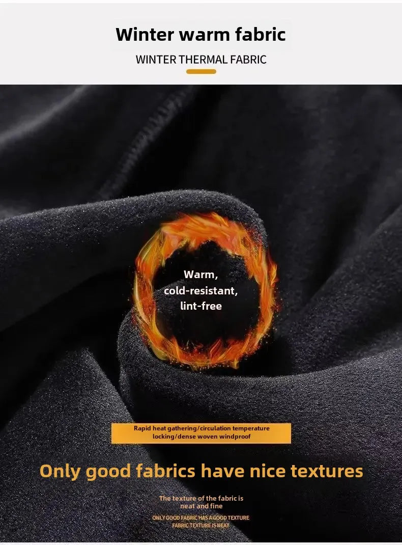 Men's Autumn Winter New Trendy Brand Sportswear Pants Fleece-Lined And Thickened Loose-Fit Straight-Leg Casual Trousers.