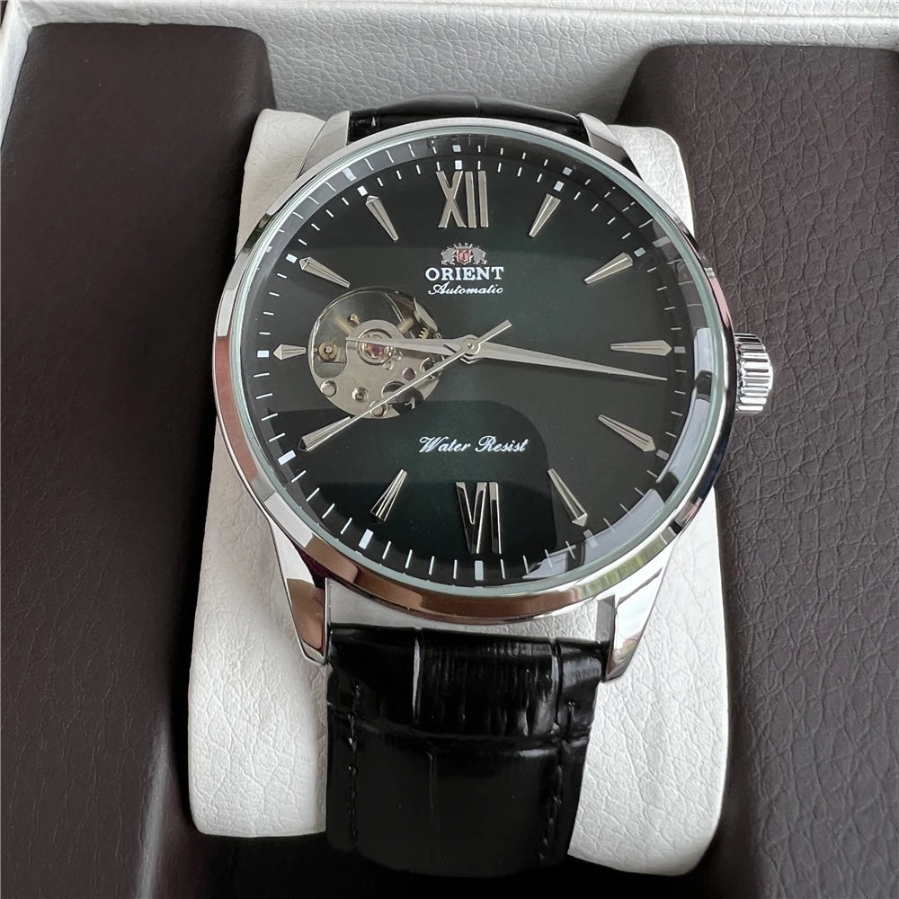 Orient Double Lion Classic Watch Series Refurbished Second Hand Automatic Mechanical Skin Watch Hollow Men's Watch RA-AG002.