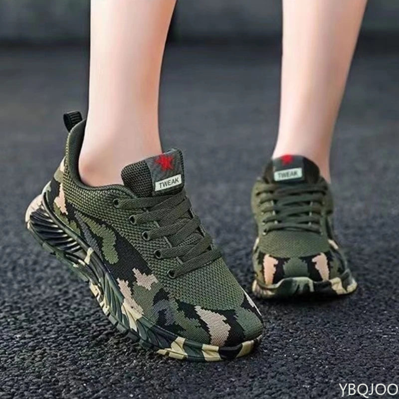 Mesh Camouflage Sportschuhe Herren Langlebige Freizeitschuhe Herren Anti Slip Tennis Outdoor Wandern Leichte Flache Schuhe Sneakers.