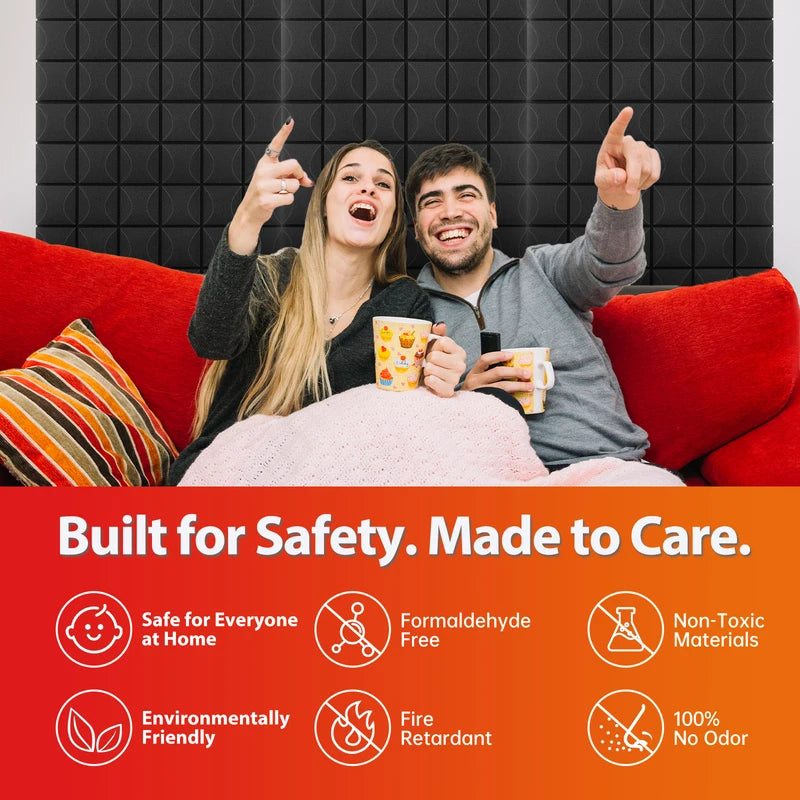 TOUO 1-4Pack Soundproof Acoustic Foam Panels Mushroom 47.2"x23.6" Wall Noise Insulation for Studio KTV Bar