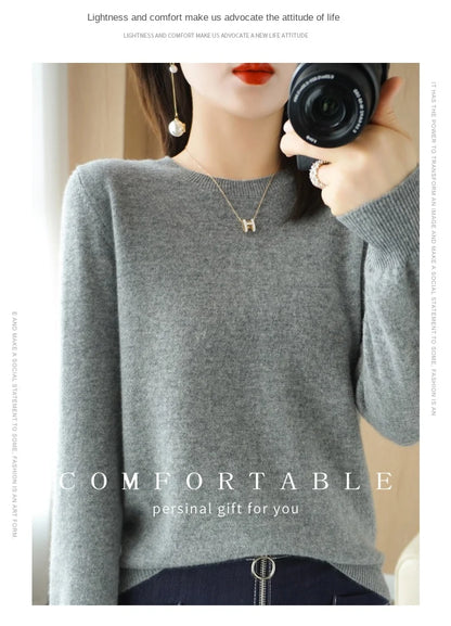 Herbst Winter frauen Pullover Oansatz Kaschmir Solide Pullover Schlank Bodenbildung Shirt Langarm Casual Grundlegende Pull Femme Pullover