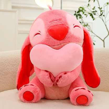 20-40cm Anime Cartoon Pink Angel Series Lilo & Stitch Doll Cute Hug Duck Stitch Plush Toy Soft Stuffed Kawaii Kid Birthday Gift