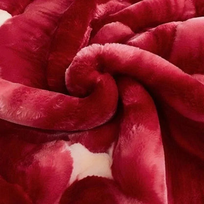 Classic Lily Print Blanket Double Thickened Autumn Winter Raschel Blankets Dormitory Bedrooms Comfortable Cold Resistant Bedding.