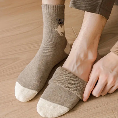 5 Pairs Winter Thicken Socks Men's High Quality Towel Keep Warm Sock Outdoor Sports Socks Snow Casual Antifreeze Mid-calf Socks.