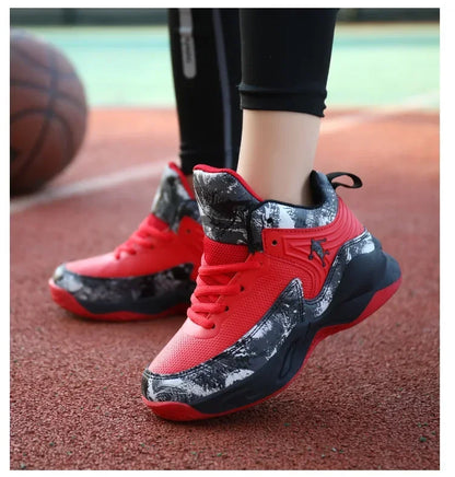 Basketball Shoes for Kids Sneakers New Boys Brand Thick Sole Non-slip Children Sports Shoes Child Boy Basket Trainer Shoes