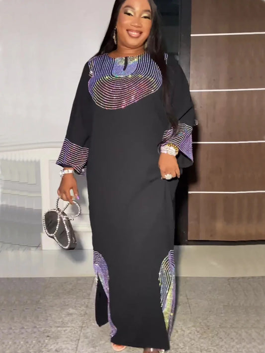 Abayas For Women Dubai Luxury 2025 African Muslim Fashion Dress Caftan Marocain Evening Party Dresses Boubou Robe Djellaba Femme.