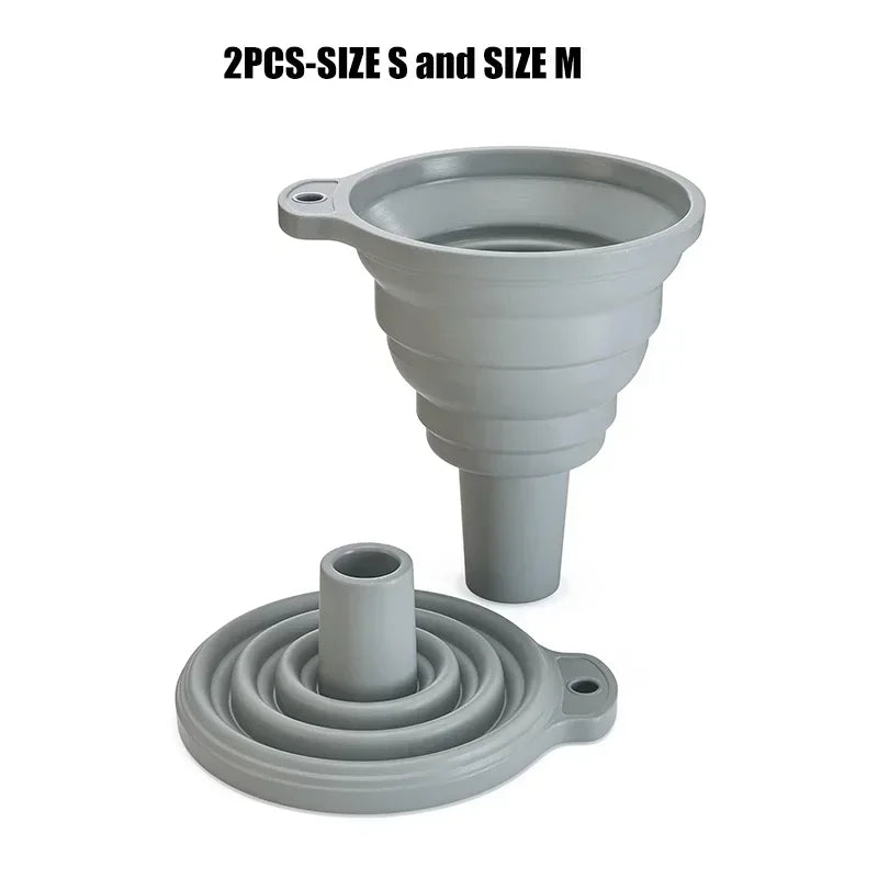 Kitchen Silicone Funnel  Foldable Funnel for Filling Water Bottle With Liquid Transfer Portable Oil Pot Funnel Kitchen Gadgets