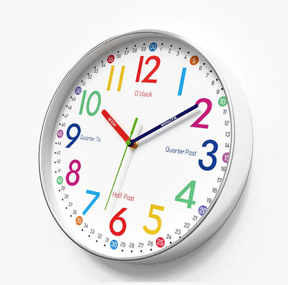 12 Zoll Frühe Bildung Wanduhr Cartoon Kinder Zeitmanagement Quarzuhr Hause Wand Hängen Stille Uhr 30 CM