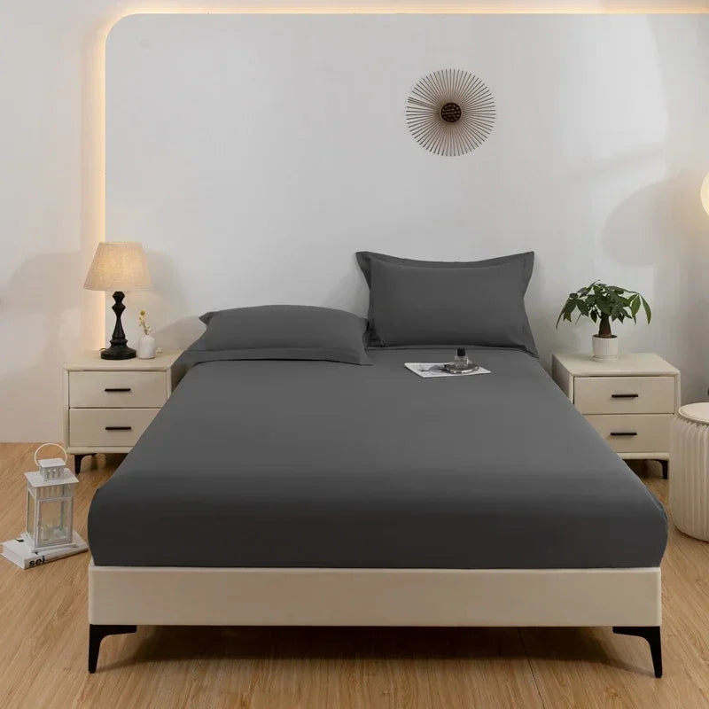 1PC waterproof soft skin frosting solid color bed cap dust cover Mattress cover sheet (pillow case and pillow core not included).