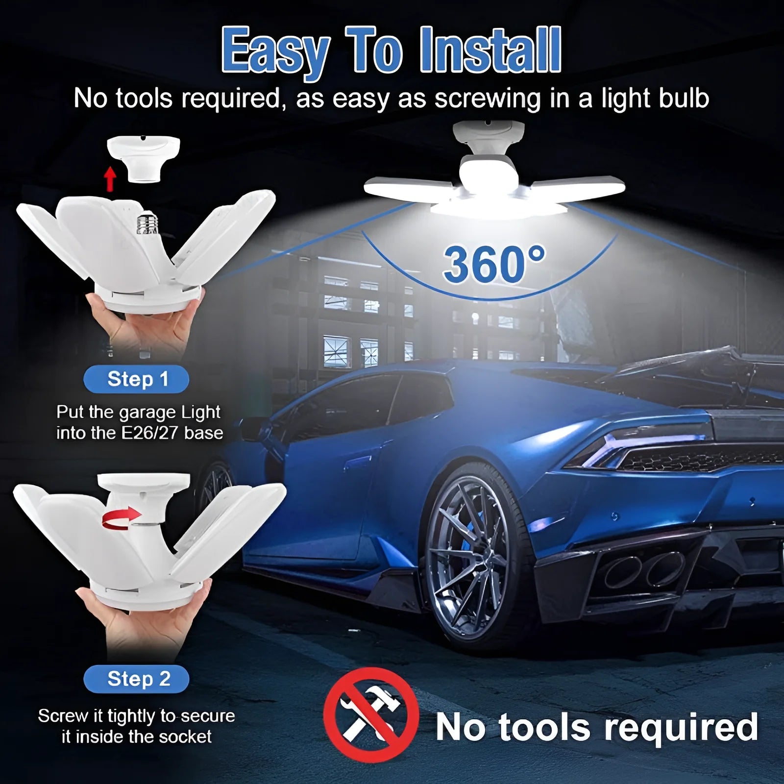 60W 100W E27 Led-lampe Fan Blade Timing Lampe 220V 110V Faltbare Led Industrielle Glühbirne Lampe für Home Decke Licht Garage Licht.