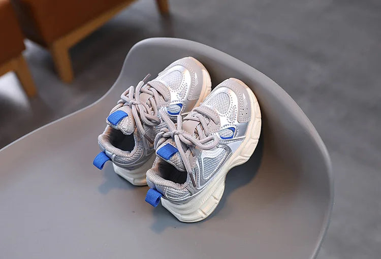 Spring and Autumn Children Sports Shoes Unisex Kids Sneakers Mesh Upper Breathable Basketball Shoes Tennis Casual Flats Footwear.