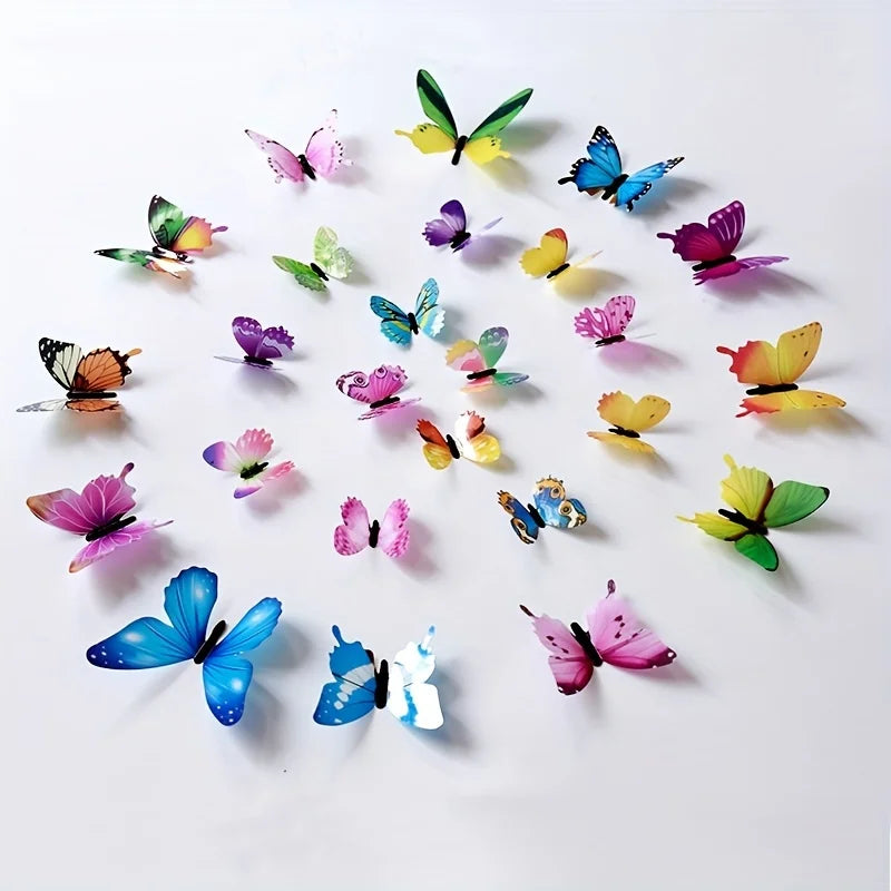 New 12Pcs Fashion 3D Luminous Butterfly Creative Wall Sticker For DIY Wall Stickers Modern Wall Art Home Decorations DIY Gift.