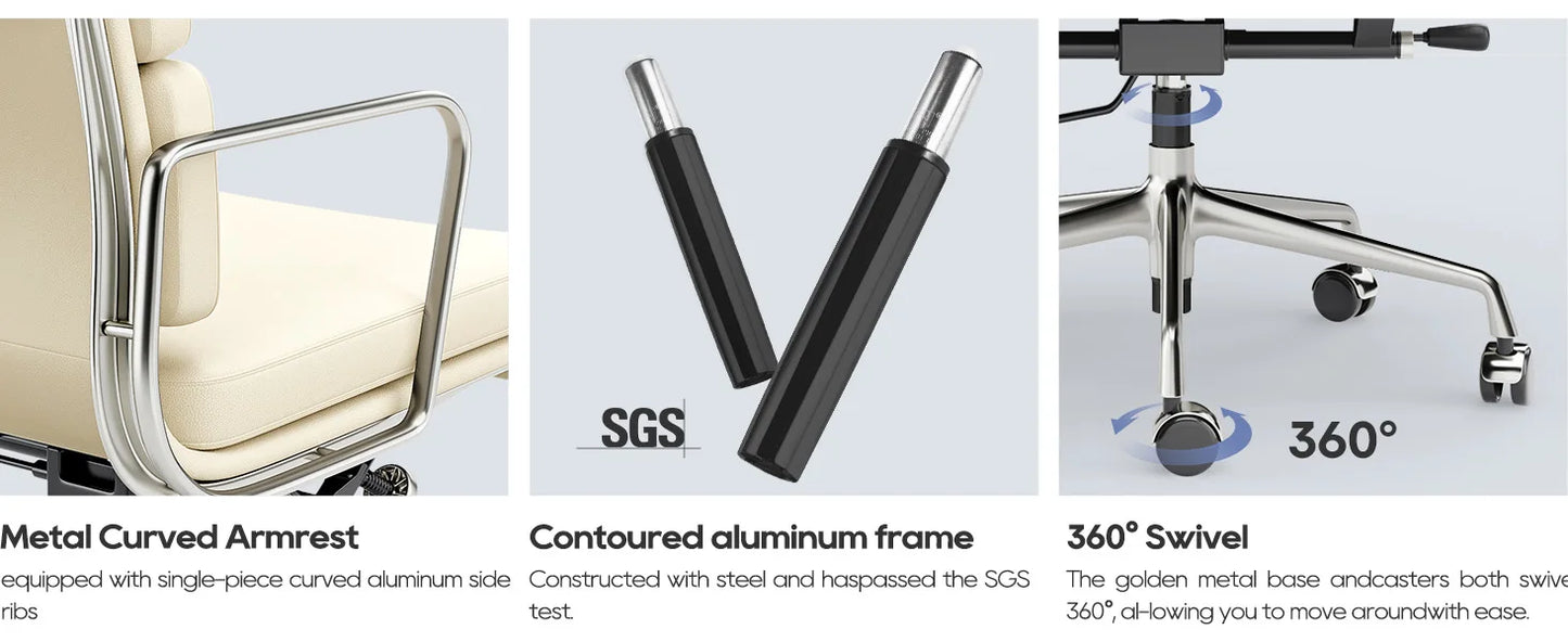 Büro Gasts tuhl gepolsterte Leder bequeme Empfangs stühle mit Rädern verstellbare drehbare rollende Büros tühle