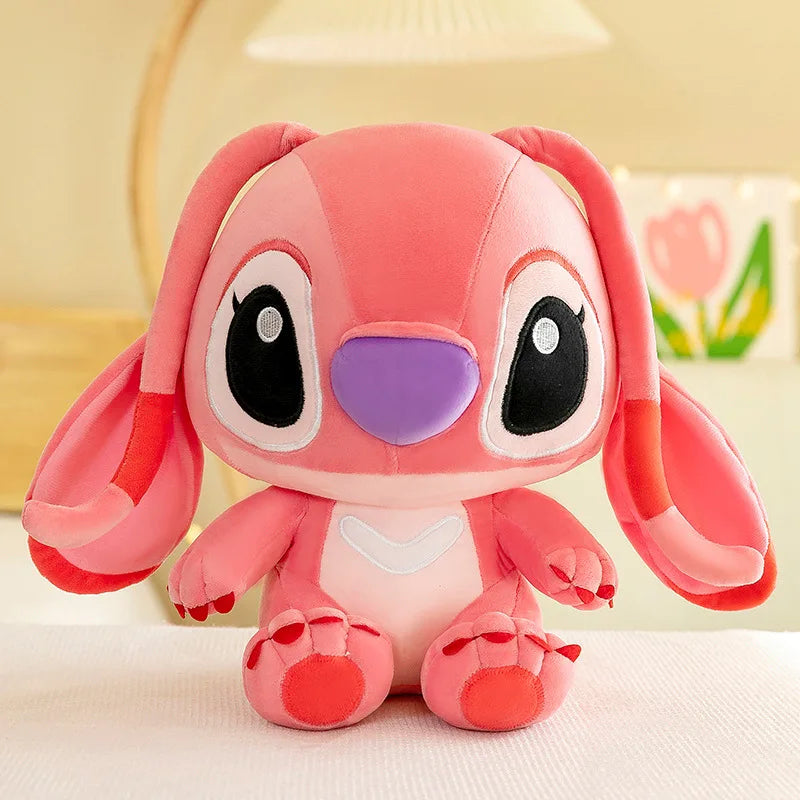 20-40cm Anime Cartoon Pink Angel Series Lilo & Stitch Doll Cute Hug Duck Stitch Plush Toy Soft Stuffed Kawaii Kid Birthday Gift.