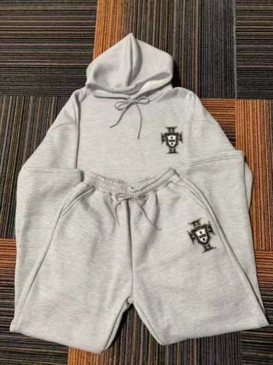 High Street Goth trend men clothing suit Fashion new streetwear retro sportswear American punk hip-hop casual loose couple suit.