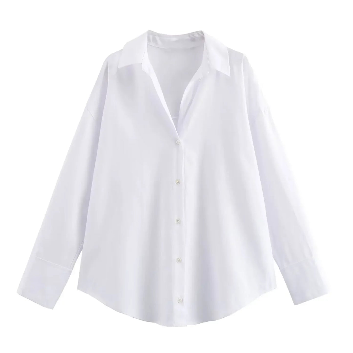 Women Fashion Spring Cotton Oxford Long Sleeve Single-breasted Lapel Blouse Street Clothing Shirt Chic Ladies Tops Mujer.