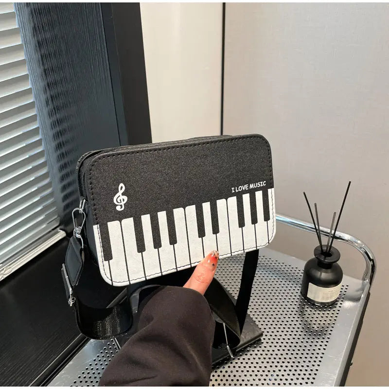 Fashion Polka Dot Ladies Piano Bag New Style Niche Underarm Shoulder Bag Sweet Personality Piano Backpack Women's Bag Square Bag