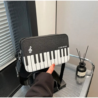 Fashion Polka Dot Ladies Piano Bag New Style Niche Underarm Shoulder Bag Sweet Personality Piano Backpack Women's Bag Square Bag