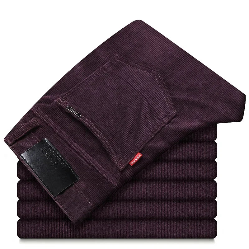 Herren Cord-Freizeithose, gerades Bein, lockere Passform, Jugend, Winter, dicke warme Samt-Jogginghose, Jogginghose, Baggy-Jogginghose