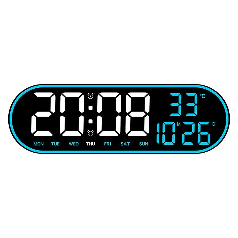 15-Zoll-LED-Digital-Wanduhr, Schlummeruhr, Farbe, Außenrahmen, Temperatur, Datum, Wochenanzeige, Fernbedienung, elektronische Stummuhr