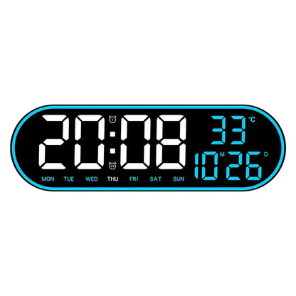 15-Zoll-LED-Digital-Wanduhr, Schlummeruhr, Farbe, Außenrahmen, Temperatur, Datum, Wochenanzeige, Fernbedienung, elektronische Stummuhr