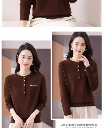 Frauen Kleidung Lose Mode Pullover Herbst/Winter Warme Elegante Gestrickte Langarm Pullover Dame Casual Oansatz Alle-spiel top.