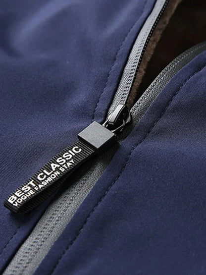 2024 New Men's Padded Cotton Clothing Fashion Casual Solid Color Windproof Lapel Long-Sleeved Jacket Street Beat Men's