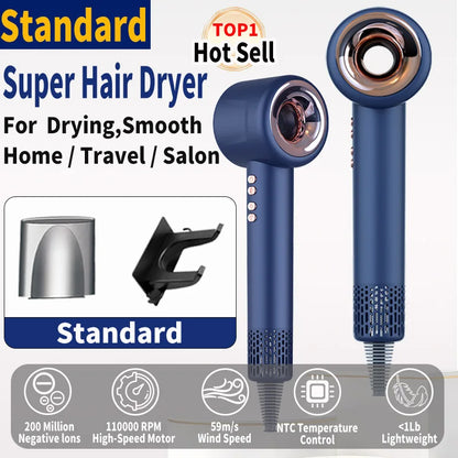 220V Super Hair Dryer 1600W Leafless Hair dryer Personal Hair Care Styling Negative Ion Tool Constant Anion Electric Hair Dryers