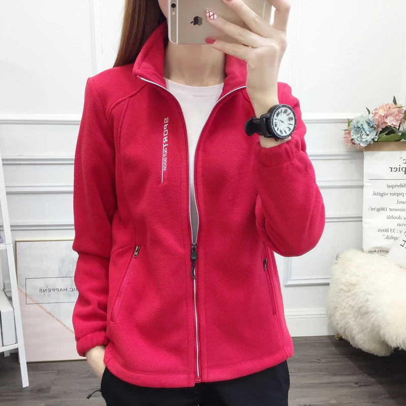 Plus Größe Herbst Winter Polar Fleece Warme Mantel Frauen Sweatshirt Outdoor Sport Casual Zipper Strickjacke Jacke Top Schlank Jugendliche.