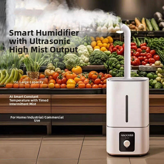 15L Square Humidifier for Large Rooms, Ultra Quiet Cool Mist Humidifier Auto Shut-Off,BPA-Free Water Tank–Ideal for Home Office.