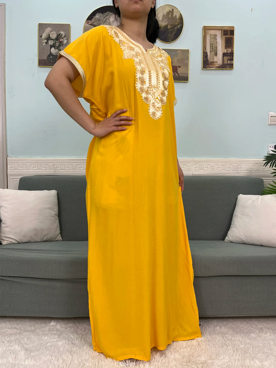 Muslimische Reine Abayas Für Frauen Dubai Baumwolle Applikationen Lose Fit Femme Robe Türkei Islam Traditionelle Kleider Mit Kopftuch Turban