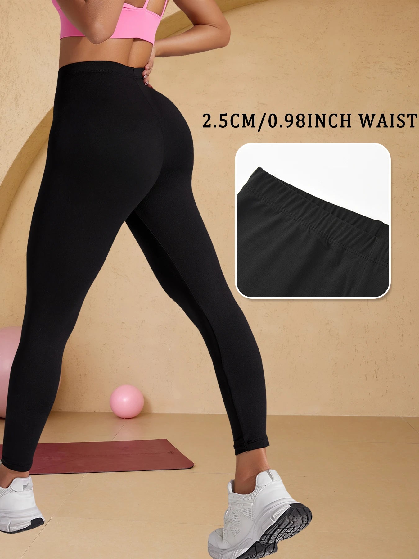 Plus Size 5 Pack Super Soft Sport Leggings For Women  No See Through Workout Running Yoga Athletic Leggings RUNNING.