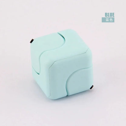 Fidget Cube with Spinner, Multifunction Stress Relief Puzzle Toy for Adults, 6-Side Mini Square Finger Toy for Anxiety ADHD.