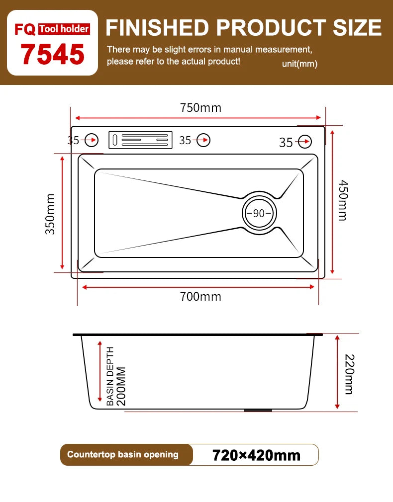 Stainless Steel Kitchen Sink Embossed Large Single-Slot With Kitchen Faucet Multifunctional Washbasin for Apartment