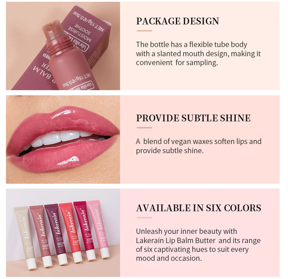 3pcs/Kit Butter Moisturizing Lip Gloss Oil Jelly Lipgloss Liquid Lipstick Lip Tint Brown Sugar Crystal Lip Balm.