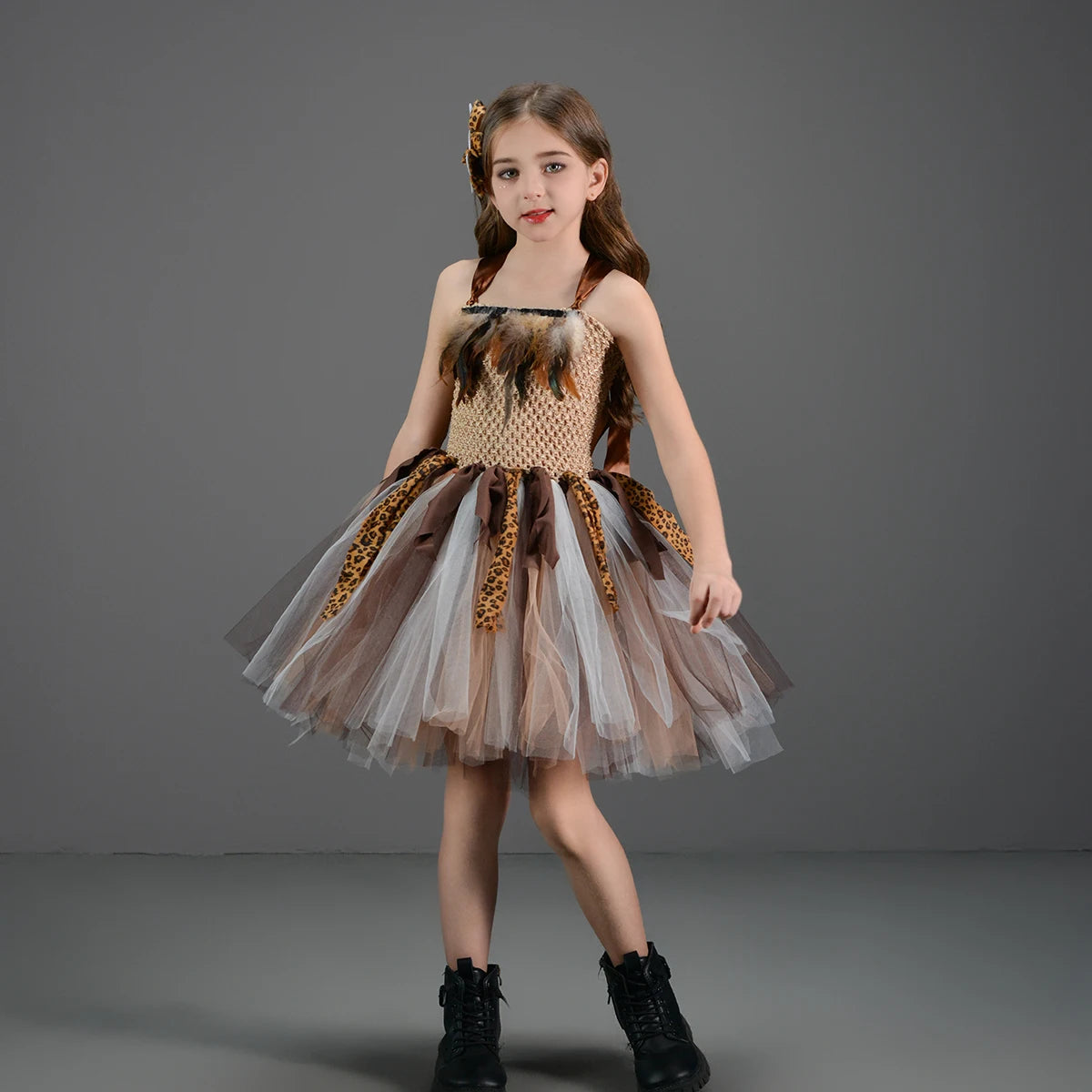 Höhlenmädchen-Kostüm für Kinder, Halloween-Tutu-Kleid, wilder Mann, Baby, Cosplay, Geburtstag, Dschungel, Karneval, Party, Kleider, ausgefallenes Tutus-Outfit.