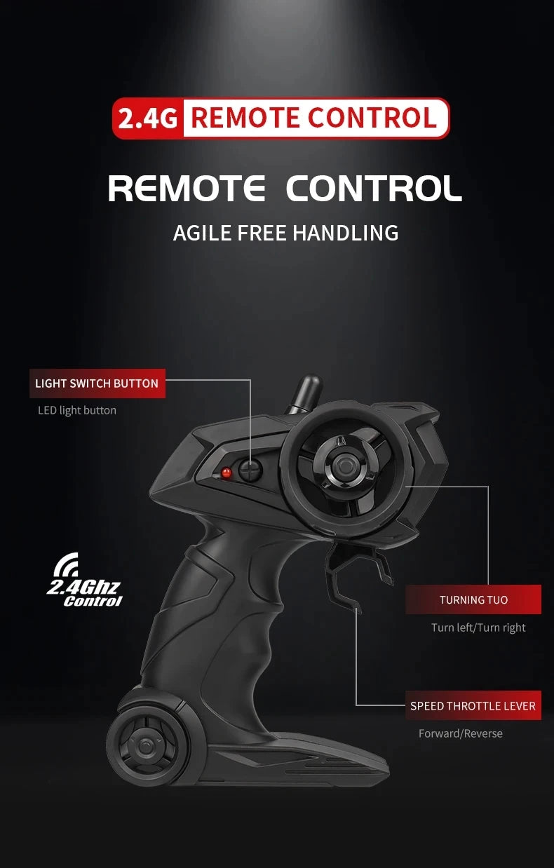 Remote Control Car RC Drift Racing 1:16 Vehicle Off Road Alloy 2.4G Radio High-Speed Trucks With LED Light Climbing Gift Kid Toy