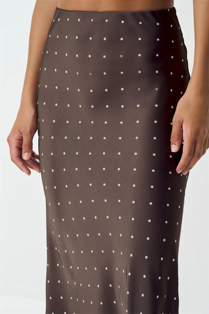 Blifanbo  Polka Dot High Waist Midi Skirt For Women Stain Slim Elegant Bodycon Midi Skirt Autumn fashion Female Skirt Streetwear.