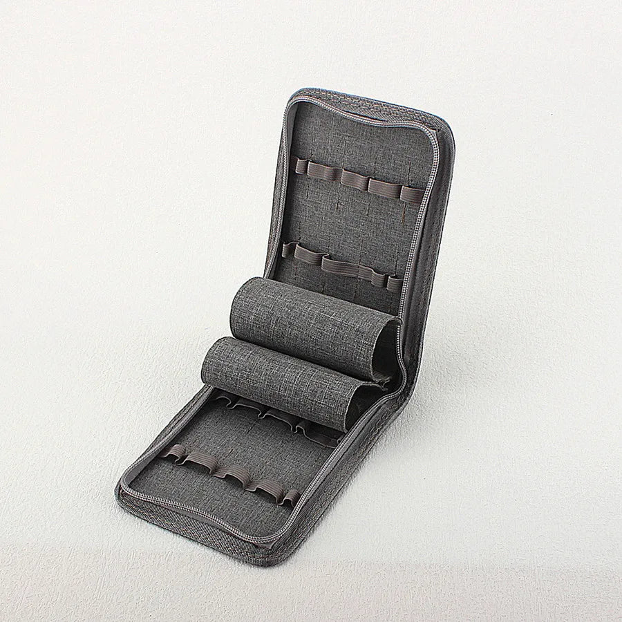 10/24/48 Slots Fountain Pen Case Pencil Case Pouch Bag Canvas Case Black, Gray.