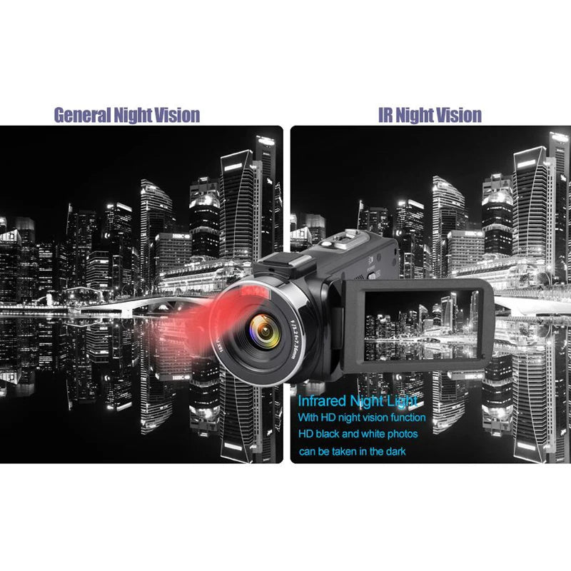 8K HD Video Camera 3 Inch LCD Touch Screen 18x Digital Zoom Camera Recorder Ultra HD WIFI Portable Recording Camcorder.