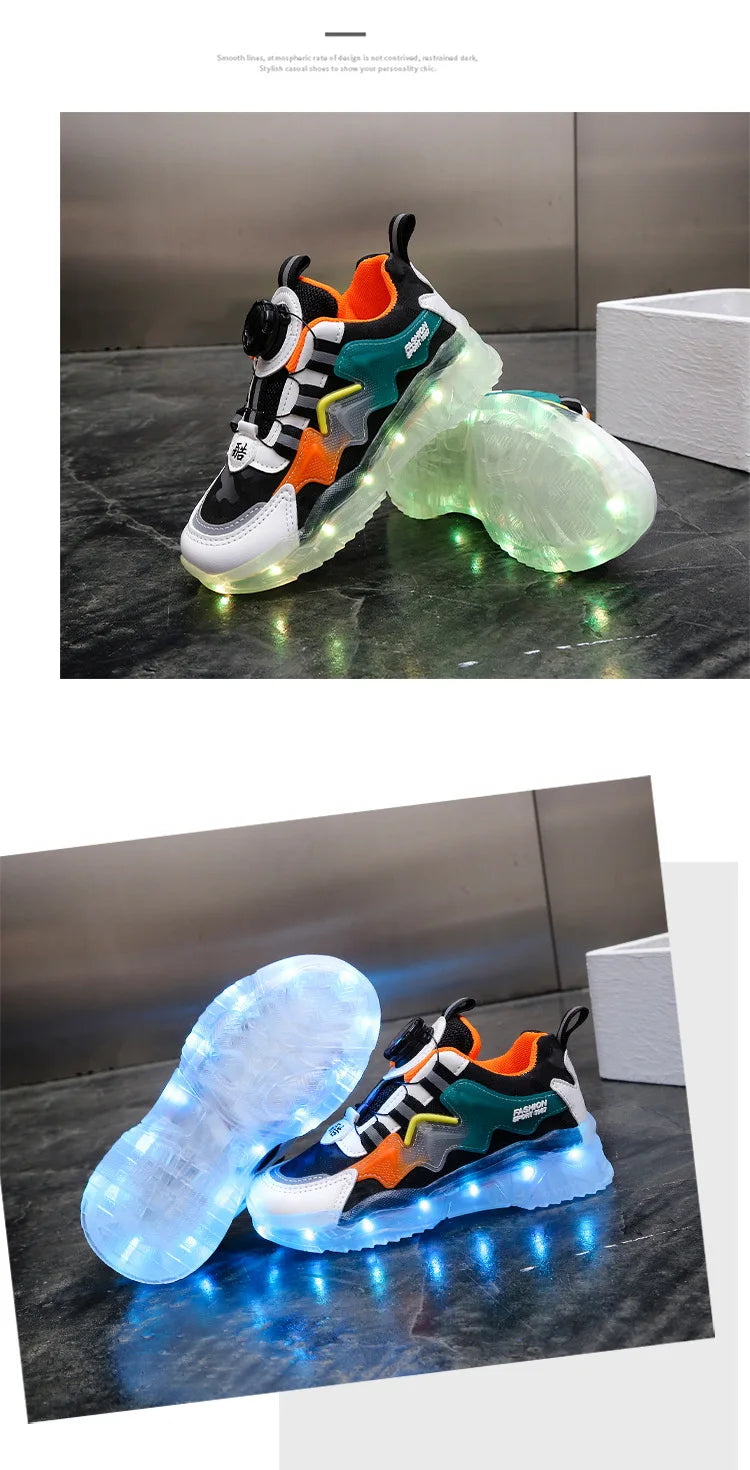 Children Fashion Kids Led Shoes for Girls Usb Charging Sneakers Outdoor Sport Footwear Boys Luminous Shoes 2023 Glowing Sneakers