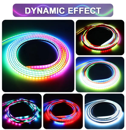3mm 5mm 5V WS2812B Addressable COB LED Strip Individually IC RGB Flexible LED Strip High Density Dream Color LED Tape.