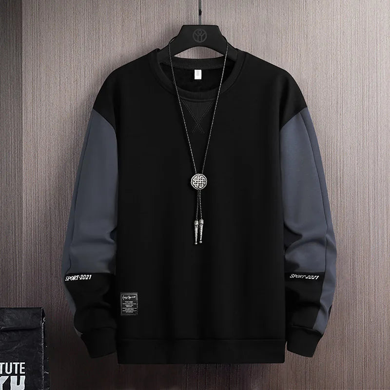 2025 Men Casual Sweatshirt Hoodie Men Harajuku Streetwear Pullover Male Patchwork Loose O-Neck Fashion Hip Hop Hoodies.
