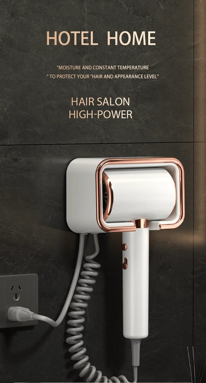 220V Hotel Wall Mounted Hair Dryer Hotel Non punching Negative Ion Hair Protection Cold and Hot Air High Power Hair Dryer